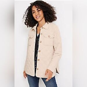 NEW! Maurices Quilted Shacket in Stormy Blush, Size Large